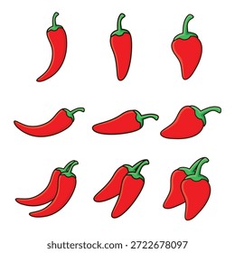 Chili. Chili-Cartoon, Vektorgrafik