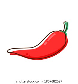 Chili cartoon vector. Chili on white background.