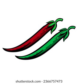Chili Cartoon Vegetable Vector Art Design