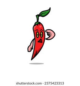 Chili character vector design on white background