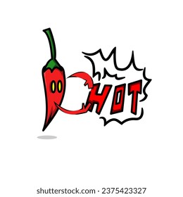 Chili character vector design on white background