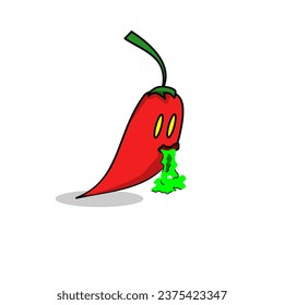 Chili character vector design on white background