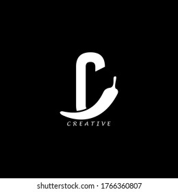 Concepto de chile diseño de logotipo de letra C plana multipropósito. EPS10 vectores