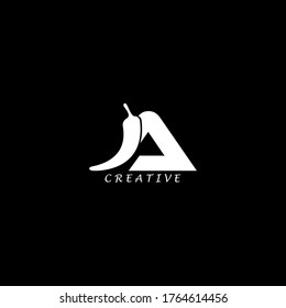 Chili concept flat A letter multipurpose logo design. Vector EPS10