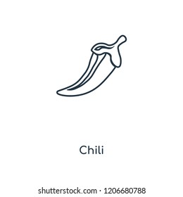 Chili concept line icon. Linear Chili concept outline symbol design. This simple element illustration can be used for web and mobile UI/UX.
