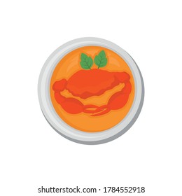 the chili crab logo served on a plate. Asian Restaurant Logo