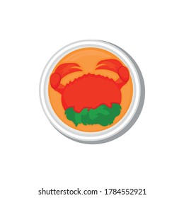 the chili crab logo served on a plate. Asian Restaurant Logo