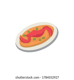the chili crab logo served on a plate. Asian Restaurant Logo
