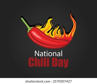 Chili Day poster, banner, card, background vector illustration.	