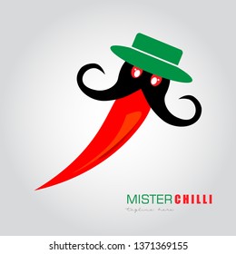 Chili Design Concept. Pepper Chili Vector Illustration