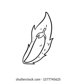 chili doodle icon vector hand drawing 