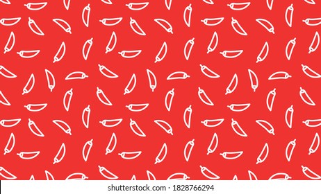 Chili doodle pattern wallpaper. Chili symbol vector.