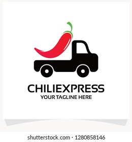 Chili Express Logo Template Design Vector Inspiration. Icon Design