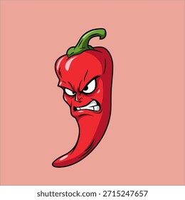 chili facial expression illustration, vector file