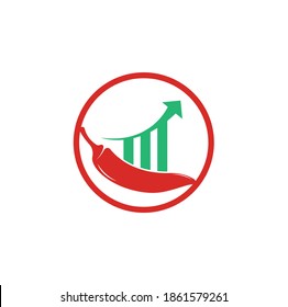 Chili finance logo design. Stats Chili logo design vector template. Red Chili Symbol Icon