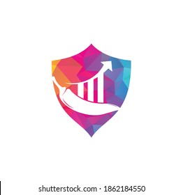 Chili Finance Schild Form Konzept Logo Design. Statistiken Chili Logo Design Vektorvorlage. Symbol des roten Chilis
