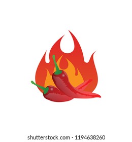 chili and fire logo design template vector