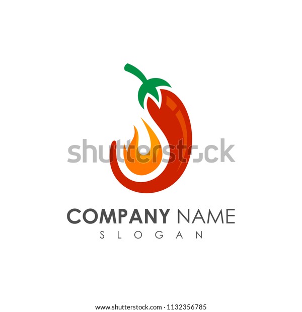 Chili Fire Logo Design Template Hot Stock Vector Royalty Free
