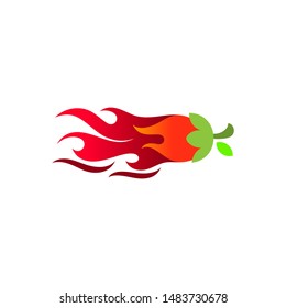 Chili and fire logo template, Very spicy chili logo