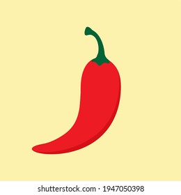 chili flat design vector illustration. ed in restaurant menu, cooking books and organic farm label. Healthy food. Tasty vegan . Organic product. Culinary ingredient.