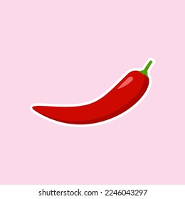 ilustración vectorial de diseño plano chili. Pimienta roja caliente