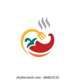 Chili and Fork Logo Template