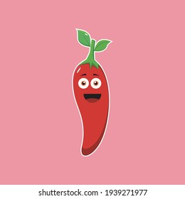 Chili fruit fresh ilustration for cover and ornament of other needs, a simple vector design