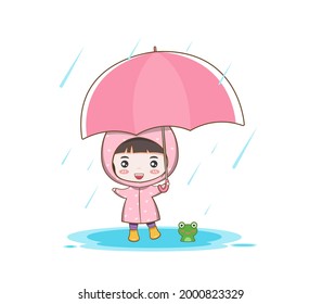 Chili girl so cute in rainy season 