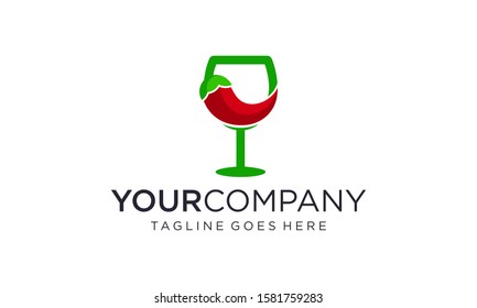Chili and glass logo design concepts