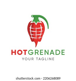 Chili Grenade Logo Designs Vector