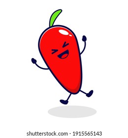 Chili happy cute character illustration