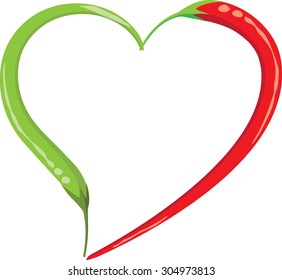 chili with heart shape icon