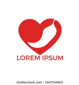 Chili and heart vector logo design.Hot food logo concept vector. Hot chili icon symbol.	
