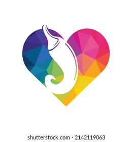 Chili and heart vector logo design. Hot food logo concept vector. Hot chili icon symbol.