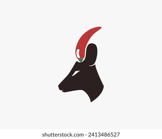 chili horned deer isolated white background