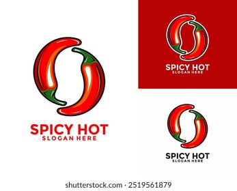 Chili Hot logo design vector, Red hot spicy pepper logo concept