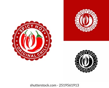 Chili Hot logo design vector, Red hot spicy pepper logo concept