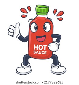 Chili Hot Sauce Mascot Vector Illustration 