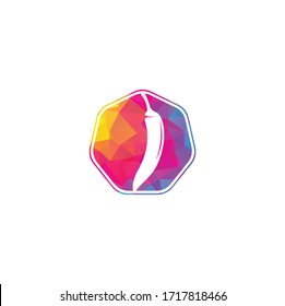 Chili hot and spicy food vector logo design inspiration. Chili pepper icon vector logo template.	