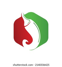 Chili hot and spicy food vector logo design inspiration. Chili pepper icon vector logo template.