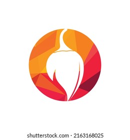 Chili hot and spicy food vector logo design inspiration. Chili pepper icon vector logo template.	
