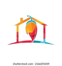 Chili hot and spicy food vector logo design inspiration. Chili pepper icon vector logo template.