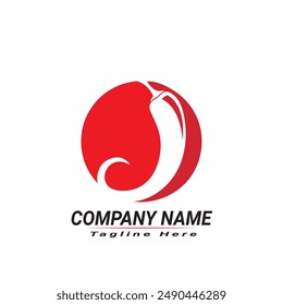 Chili hot and spicy food vector logo design