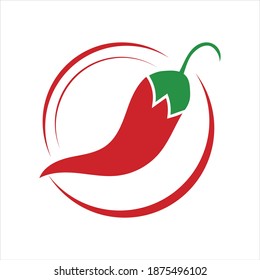 símbolo caliente chili e icono del vector del logotipo
