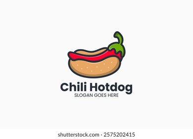 Chili Hotdog Logo. Vector Illustration