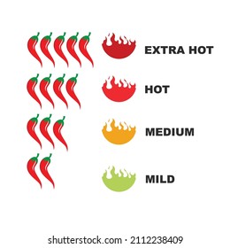 chili hotness level vector icon illustration design template web