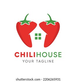 chili house logo illustration, vector, farm logo, restaurant logo, simple design vector