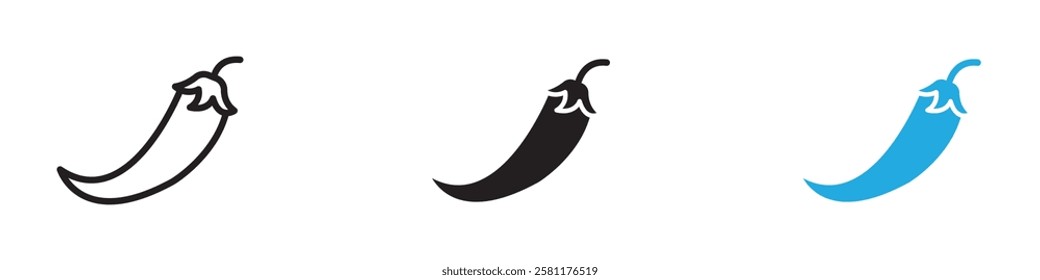 Chili icon black white vector outline