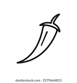 Chili icon Flat simple outline