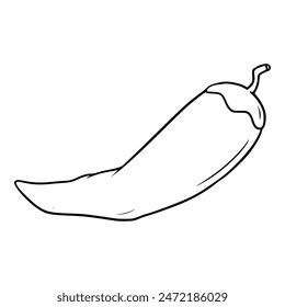 chili icon illustration hand drawn outline isolated vector